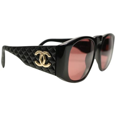 chanel sunglasses black with gold temples|authentic Chanel sunglasses sale.